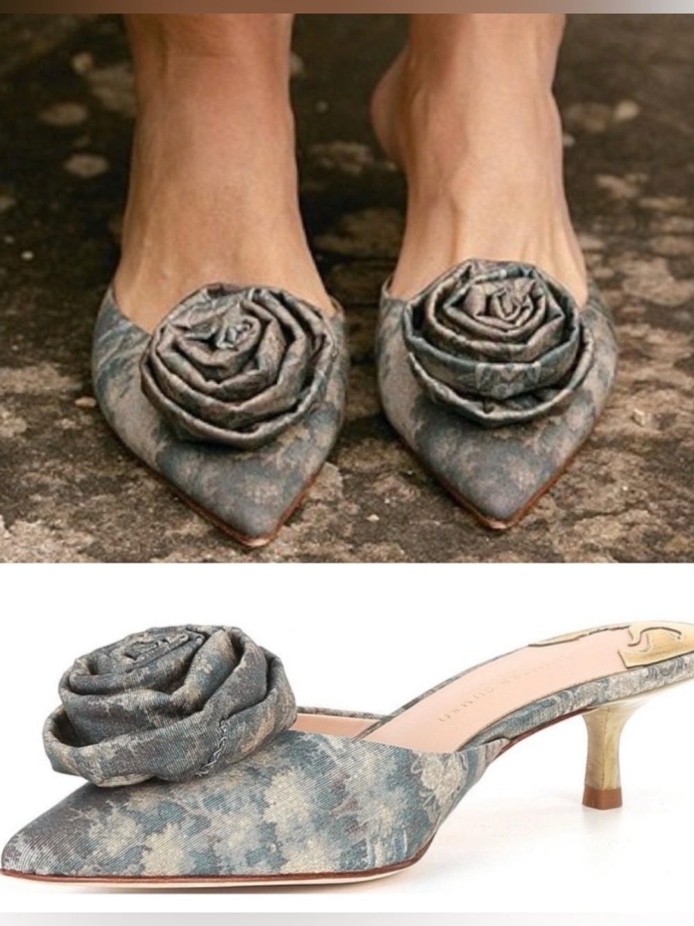 NWOB $129 Antonio Melani x Jennifer Sumko, the Jensy Nature Flower Dress Mules